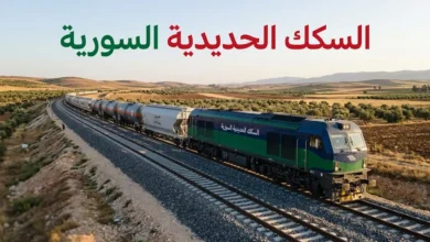 قطار شحن سوري لنقل البضائع والفيول على سكة حديدية تم تأهيلها حديثاً